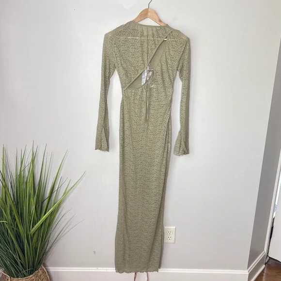 NWT House of CB Giovanna Musk Lace Long Sleeve Maxi Dress Cut Out Small Sexy - Picture 6 of 14
